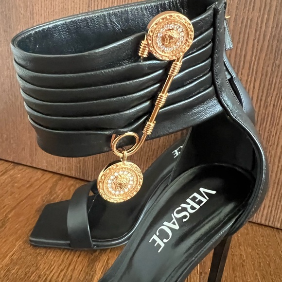 Versace Shoes - Versace Embellished leather sandals